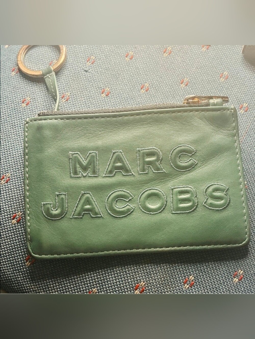 Marc Jacobs Green Leather Zip Wallet